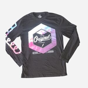 No-brand Men's Black and Grey Shirt